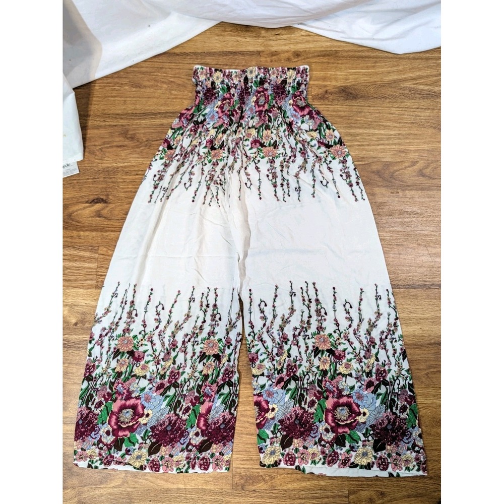 Mexicali Blues Smocked Floral Wide Leg Pants Small